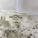 Eze Sur Mer White Crochet Sheer Long Sleeve Hoody Jacket XS Photo 3
