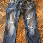 Miss Me  Cropped Embellished Jeans Women 28 Dark Wash Fringe Western Cowgirl Boho Photo 0