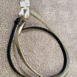 Women’s Belts 2 Pack 1 Black wSilver Buckle & 1 Gold/Silver wGold Buckle L NWT Size L Photo 0