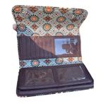 Vera Bradley Canyon Tri Fold Wallet Brown Floral Card Slots Magnetic Clasp Photo 3