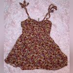 Chenopod Floral Corset Bodice Dress Womens Cute Fitted Sundress Red Size M Photo 0