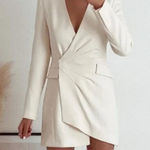 ZARA  Draped Blazer Mini Dress Wrap White SIZE XS BLOGGERS FAVORITE Photo 0