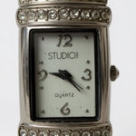 Studio Time‎ Quartz Bangle Watch Silver Tone Rhinestone Women's Jewelry Photo 0