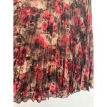 L'Agence NWT L’ Agence Fernanda Pleated Midi Skirt Dark Red Floral Size 10 Photo 5