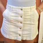 Forever 21 White Button Down Corduroy Like Mini Skirt Photo 0