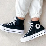 Converse  Chuck Taylor All Star Lift High Tops Womens Size 7 Black Platform Photo 0