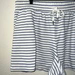 A New Day Blue White Striped Cotton Lounge Shorts Photo 1