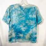 H&M  Small Top Handmade Blue Tie Dye Short Sleeve Crew Neck T-Shirt Festival 474 Photo 2