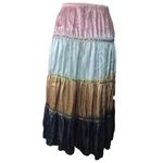 Derek Heart Pink and Blue Tie-Dye Midi Skirt with Sequins Size Large Photo 1