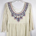 Flying Tomato Medium Dress Mini Embroidered Lace Lined White Boho CrissCross 311 Photo 2