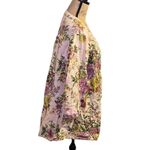 Denim 24/7 Button Down Floral Blouse with Long sleeves that roll to 3/4 length. Pink Size 24W Photo 2