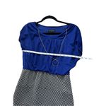 Enfocus Studio Dress Straight Midi Pleated Front Womens Size 10 royal blue/ Blac Blue Photo 2