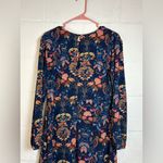 I. Madeline Woman’s Floral Formal Long Sleeve Classic Chic Dress Size Small Blue Photo 5