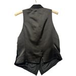 Ellen Tracy Vintage Black Velvet Satin Tux Vest Lined Front Button 100% Wool Photo 4