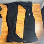 Marc Fisher  Black Suede Over The Knee Boots Size 5 Heel Size Zip Photo 2