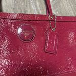 Coach  Signature C Patent Leather Tote Bag Raspberry F15142 Photo 3