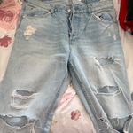 Light Washed Ripped Jeans Blue Size 8 Photo 0