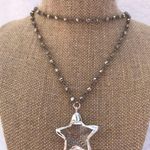 Silver Star Necklace Black Photo 0