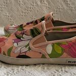 Seavees Pink and Green Floral Canvas Sneakers Photo 7