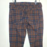 Liverpool Tartan Plaid Pants Sz 6/28 Cinnamon Navy Skinny Madonna Preppy Stretch Photo 4