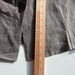 Nomadic Traders Linen Blend Blazer Womens XL Brown Single Button Collarless Gray Photo 7