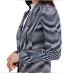 Tommy Hilfiger Stripe Puff Sleeve Jacket Large With Pockets Navy Photo 4