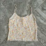 Hippie Rose Shirred Smock Tank Top Floral Cropped Length Ivory Multi Size S NWT Photo 6