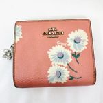 Coach  Floral Print Pink Canvas Leather Bifold Wallet Photo 0
