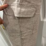 Nicole Miller 100% Linen Cargo Joggers Size XL Oatmeal Color Casual Lightweight Photo 4