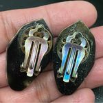 Vintage Unsigned Egyptian Pharaoh Resin Clip On Earrings Photo 8