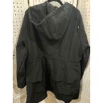 Jessica Simpson  Black Hooded Anorak Jacket Leopard Lined Drawstring Size 2X Photo 7
