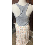 Victoria's Secret  Grey Tank Racerback Maxi Dress sz S peach floral skirt Photo 2