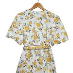 Joie  Tiered Puff Sleeve Floral Yellow and White Dress with Belt 8 Photo 8