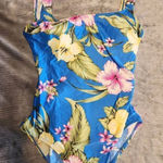 Costa Del Sol Size 10/32 Blue Tropical Floral One Piece Swimsuit 10 Photo 0