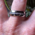 Stainless Steel Cz Eternity Wedding Engagement Band Unisex Silver Photo 4