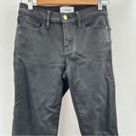 frame denim Frame Noir Coated Le Skinny de Jeanne Mid Rise Black Skinny Jeans Size‎ 26 Photo 1
