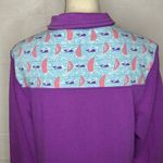 Simply Southern  Whale Print 1/4 Zip Purple Pullover Sweatshirt Jacket Sz S Photo 7