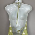 Lulus NWT  Halter Mini Dress The Best Spot Green‎ Polka Dot Satin Medium Backless Photo 9