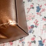 Coach Rose Gold Metallic Tote Bag with Pink Canvas Straps Photo 6