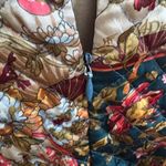 Christian Dior Vintage  Asian Floral 1/2 zip satin robe kaftan dress gown L Photo 7