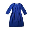 J.Crew Teddie Dress Womens Size ~2 XS Cobalt Blue Pure Wool Crepe Lined Sheath Photo 1