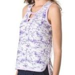 Diane Von Furstenberg  Women’s 2 Laci River Batik Sequin Tank Hi Low Purple White Photo 1