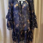  Blue Floral Sheer Dress sz M Free People Sunsetter Printed Dress Photo 2