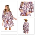 Band of the Free Lyonette Paisley Boho Mini Dress in Cream & Purple, Medium. NWT Purple Photo 1
