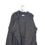 Berretti Women's Coat Hooded Open Pockets Loose Fit Acrylic Cardigan Gray Large Photo 3