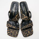 Vintage 90s Ramon Tenza Leopard Cut Out Wedge Mules Size 7.5 Photo 2