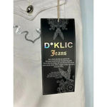 D*Klic White Jeans Size 34 inches Tall Denim Bedazzled Pockets NWT UK Photo 4