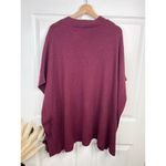 Nordstrom Wool Poncho Sweater One Size Burgundy Wine V-Neck Cable Knit Cashmere Photo 2