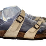 Birkenstock Sandals Women’s 40 US 9 Stone Beige Leather Ankle Strap Cork Footbed Photo 0