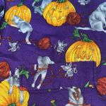Vintage 90s JLN USA Halloween Novelty Vest Size Small Pumpkin, Bat, Kitten, Yarn Purple Photo 1